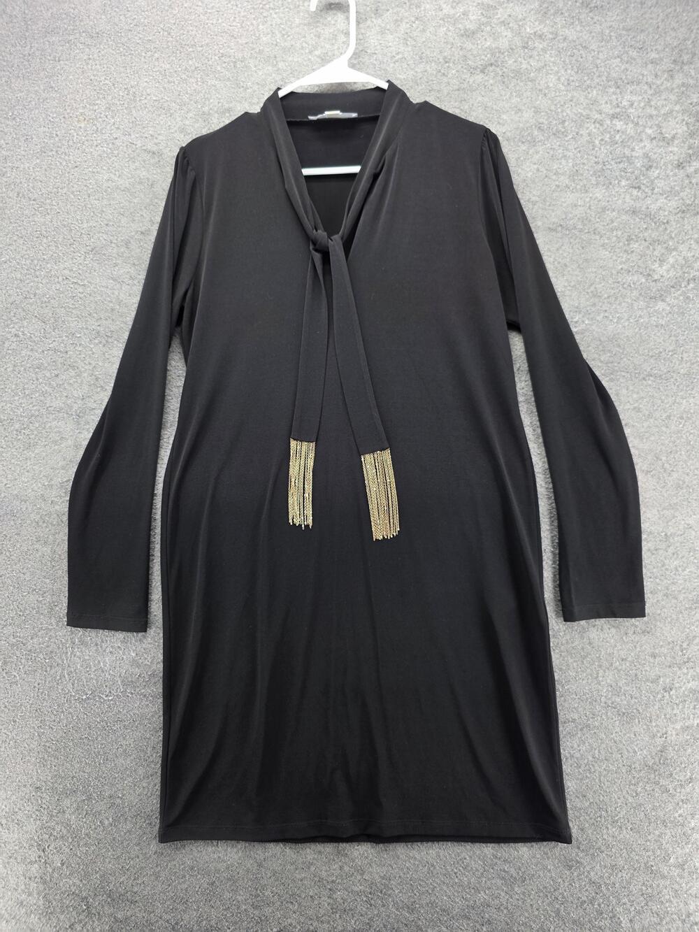 MICHAEL Michael Kors Dress Womens M Black T-Shirt Dress V-Neck Long Sleeve
